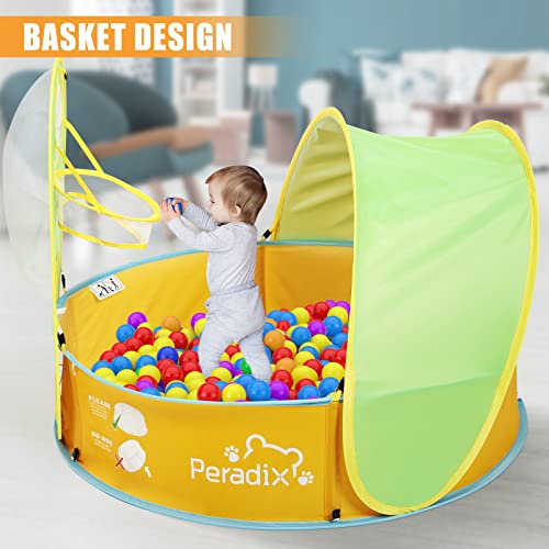 Peradix Tienda de Playa para Bebés Portátiles, Piscina de Bolas Bebe de Campaña para bebés con Techo Pop-up Piscina Bebe Desmontable de Vacaciones en la Playa al Aire Libre Interior y Exterior