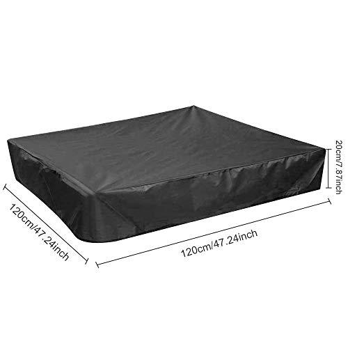 PERFETSELL Funda Arenero 120 x120 cm Cubierta para Arenero Infantil y Mueble Funda Impermeable Arenero Cubierta Cuadrado Funda de Tela Oxford Plegable para Sandbox Mueble Piscina Cuadradas 120x120 cm