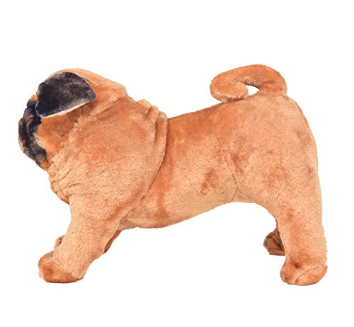 Perro Pug Juguete, Perro Carlino de Peluche de Pie, Marrón Claro