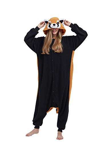 Pijama Animados Kigurumi Cosplay Panda Rojo Animal para Adulto Unisex