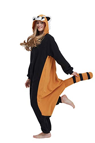 Pijama Animados Kigurumi Cosplay Panda Rojo Animal para Adulto Unisex