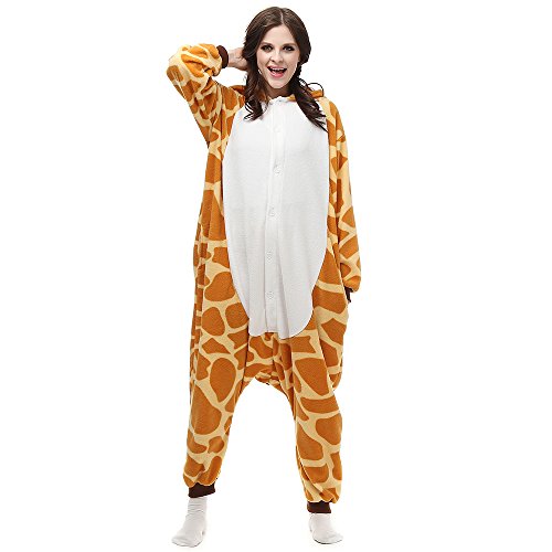 Pijamas Animales Mujer Disfraces de Cosplay para Adultos Pijama Jirafa Enteros, XL