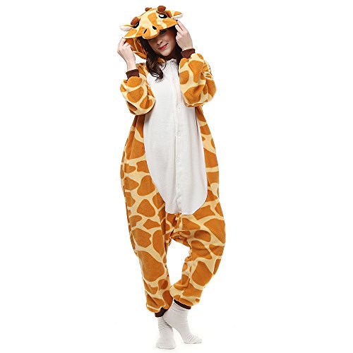 Pijamas Animales Mujer Disfraces de Cosplay para Adultos Pijama Jirafa Enteros, XL