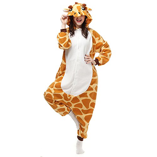 Pijamas Animales Mujer Disfraces de Cosplay para Adultos Pijama Jirafa Enteros, XL