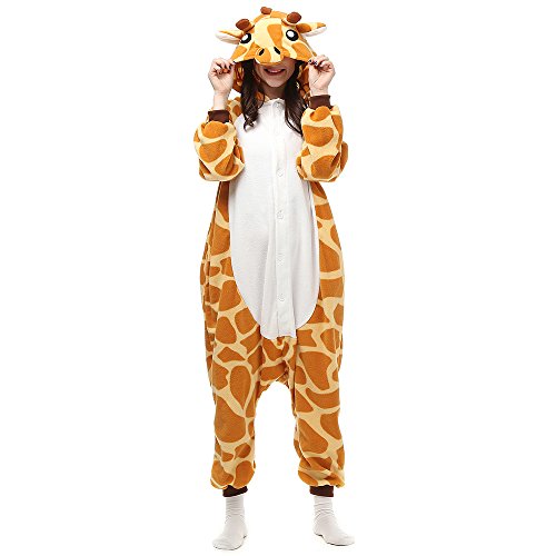 Pijamas Animales Mujer Disfraces de Cosplay para Adultos Pijama Jirafa Enteros, XL