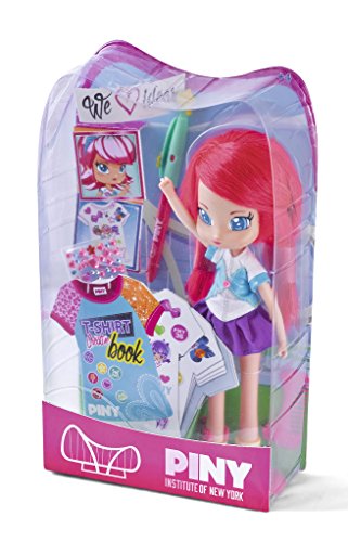 Piny Fashion Doll PINY - Muñeca Michelle con libro de diseño (Famosa 700014142)