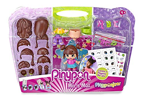 Pinypon 27768 - Pinyponizador, set para crear un Pinypon personalizado, pelo marrón (Famosa 700014700) , color/modelo surtido