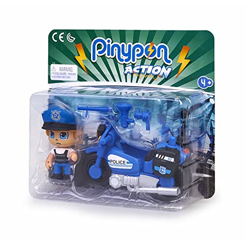 Pinypon Action - Moto de policía con 1 Figura, para niños y niñas a Partir de 4 a 8 años, (Famosa 700015694)