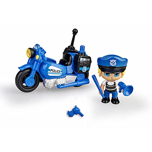 Pinypon Action - Moto de policía con 1 Figura, para niños y niñas a Partir de 4 a 8 años, (Famosa 700015694)