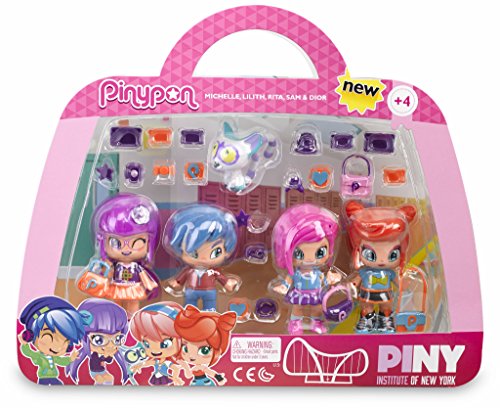 Pinypon by PINY Set de Cuatro muñecas, Multicolor (Famosa 700012916)