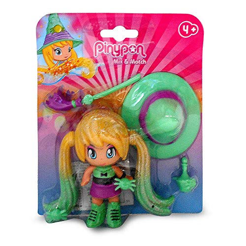 Pinypon- Figura brujita murciélago, incluye sombrero, escoba y pócima (Famosa 700015651)