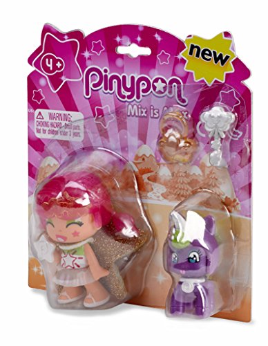 Pinypon- Figura estrella y mascota unicornio, colores rosa y lila, efecto perlado (Famosa 700014276)