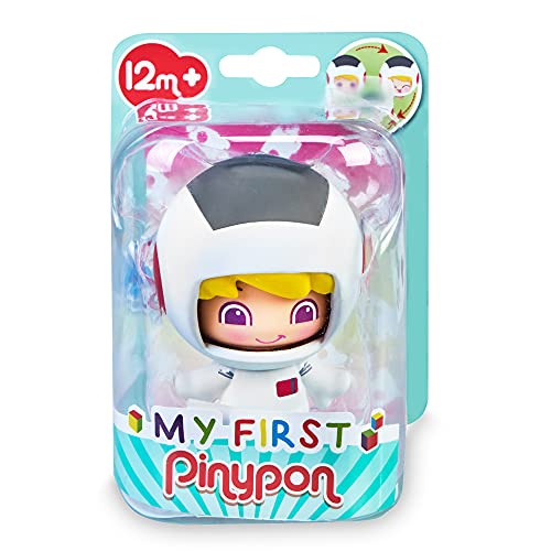 Pinypon - My First, Figura Astronauta, con traje espacial y casco blancos, con 3 caras diferentes y cuerpo intercambiable, para estimular el juego de peques a partir de 1 año, FAMOSA (700016629)