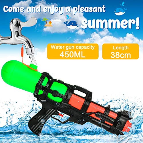 Pistola de Agua,Pistola de Agua de Juguete para niños,Pistola de Agua de Gran Capacidad de 450 ml, Pistola de Agua de Largo Alcance,Juguete de Agua de Piscina de Playa de Verano. (Green)