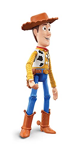 Pixar Interactables Woody parlanchín, habla con otros muñecos, figura de juguete con sonidos (Mattel HBK99)