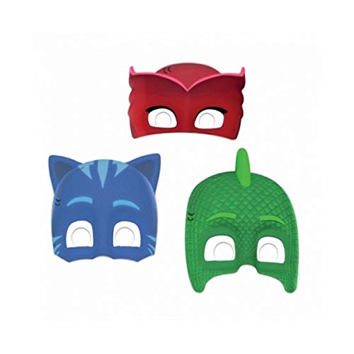 PJ Masks 0551, Pack 6 caretas, Multicolor para Fiestas y cumpleaños