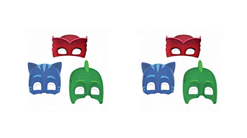 PJ Masks 0551, Pack 6 caretas, Multicolor para Fiestas y cumpleaños