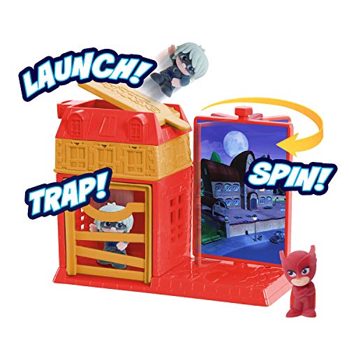 PJ MASKS JP PJMA7310 Juego de Trampa y Escape de micros nocturnos Owlette y Luna