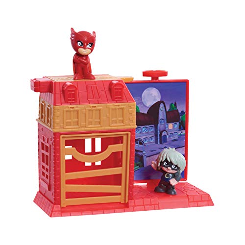 PJ MASKS JP PJMA7310 Juego de Trampa y Escape de micros nocturnos Owlette y Luna