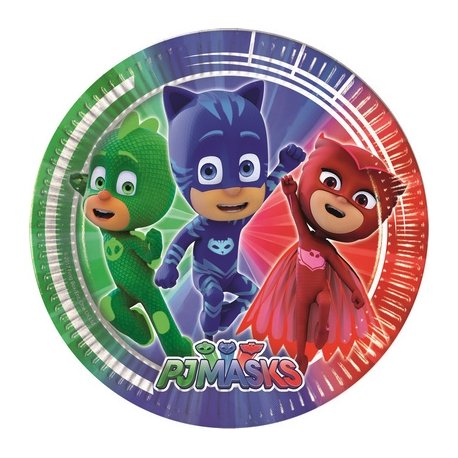 PJ Masks - Kit n.° 16 Cdc - (16 platos, 16 vasos, 20 servilletas y 1 mantel)