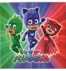 PJ Masks - Kit n.° 16 Cdc - (16 platos, 16 vasos, 20 servilletas y 1 mantel)