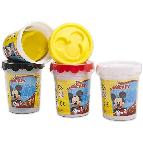 Plastilina Disney Mickey Mouse niños 4 tarros pasta modeladora de colores 2743 Unica multicolor