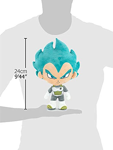 Play by Play Dragon Ball Super- Peluches de los Protagonistas de Bola de Dragón, Goku, Piccolo, Vegeta, Beerus, Monstruo Buu - Calidad Super Soft (23-27cm, Vegeta Super Saiyan)