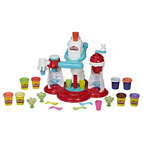 Play-Doh Super Heladeria (Hasbro E1935EU6) + Bolsa De 15 Mini Botes (Hasbro 18367EU5) , Color/Modelo Surtido