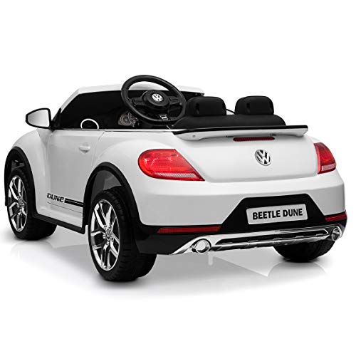 Playkin VOLKSWAGEN BEETLE BLANCO - Coche de bateria 12V para niños mando control remoto +3 años juguetes infantiles coches de bateria , color/modelo surtido