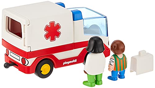 PLAYMOBIL 1.2.3-1.2.3 Ambulancia Juego con Accesorios, Multicolor, única (9122)