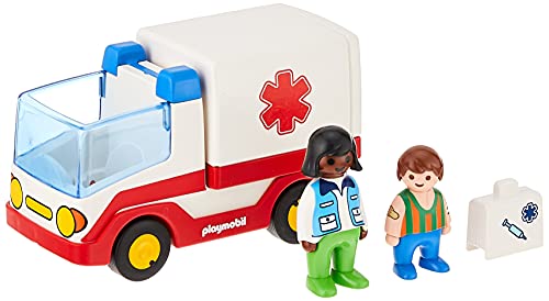 PLAYMOBIL 1.2.3-1.2.3 Ambulancia Juego con Accesorios, Multicolor, única (9122)