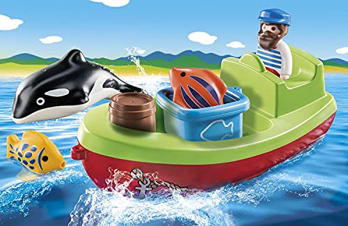 PLAYMOBIL 1.2.3, 70183 Pescador con bote, Para niños de 1,5 a 4 años