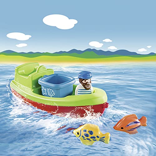 PLAYMOBIL 1.2.3, 70183 Pescador con bote, Para niños de 1,5 a 4 años