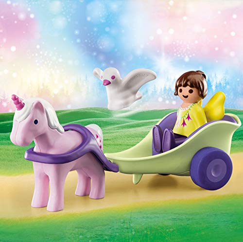 PLAYMOBIL 1.2.3 70401 Carruaje Unicornio con Hada, De 1,5 a 4 años