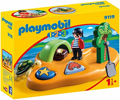 PLAYMOBIL 1.2.3-9119 Isla Pirata, Multicolor, única (9119)