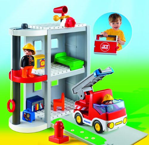 PLAYMOBIL - 1.2.3 Parque de Bomberos maletín (6777)