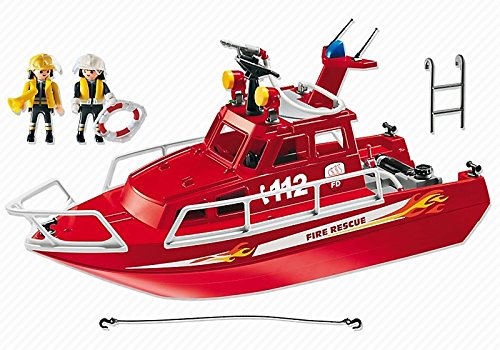 PLAYMOBIL 3128 - Barco de bomberos con bomba a presión