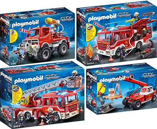 PLAYMOBIL 9463-64-65-66 Set 2 de Bomberos: 9463, 9464, 9465 y 9466