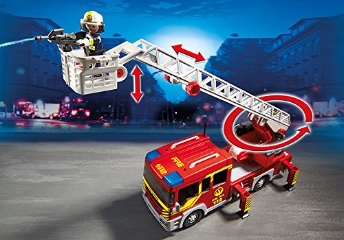 Playmobil Bomberos - Camión y escalera con luces y sonido, playset (5362)