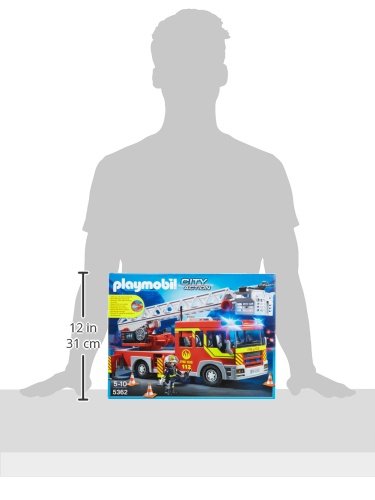 Playmobil Bomberos - Camión y escalera con luces y sonido, playset (5362)