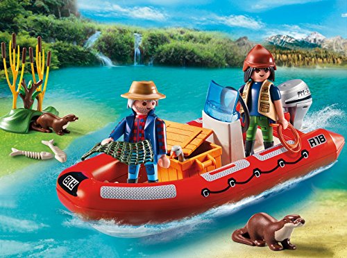 PLAYMOBIL - Bote Hinchable con exploradores (55590)