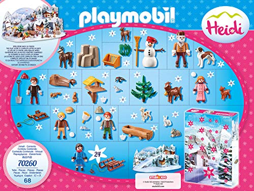 PLAYMOBIL Calendario de Adviento 70260 El Mundo de Invierno de Heidi, Para Niños a Partir de 4 Años de Edad