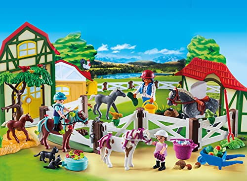 PLAYMOBIL Calendario de Adviento Granja de Caballos, A partir de 4 años, Multicolor (9262)