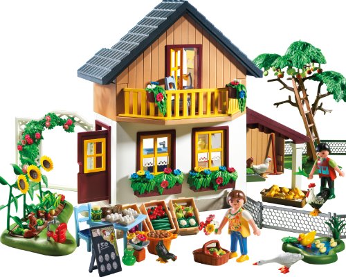 PLAYMOBIL - Casa de Agricultores y Mercado, Set de Juego (5120)