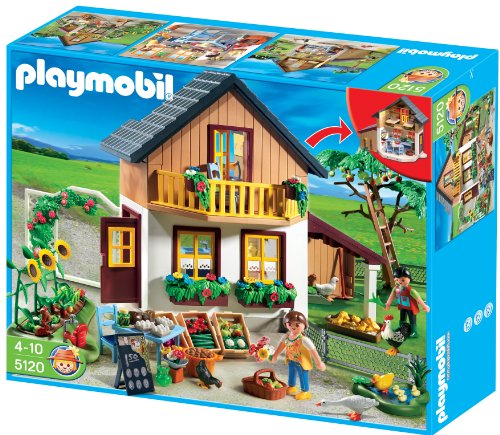 PLAYMOBIL - Casa de Agricultores y Mercado, Set de Juego (5120)