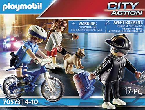 PLAYMOBIL City Action 70573 Bici Policial: persecución del carterista, Para niños de 4 a 10 años