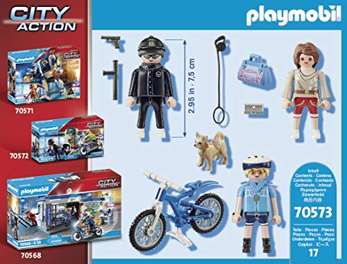 PLAYMOBIL City Action 70573 Bici Policial: persecución del carterista, Para niños de 4 a 10 años