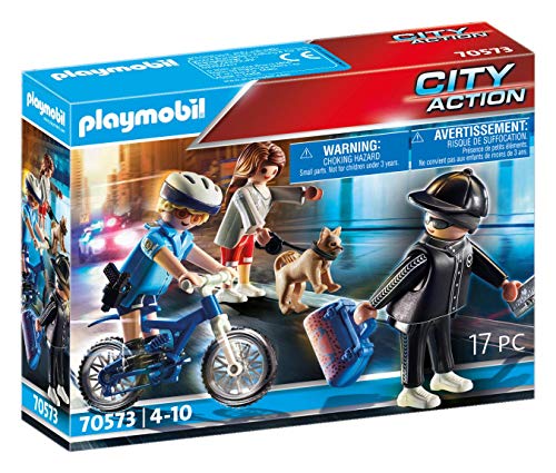 PLAYMOBIL City Action 70573 Bici Policial: persecución del carterista, Para niños de 4 a 10 años