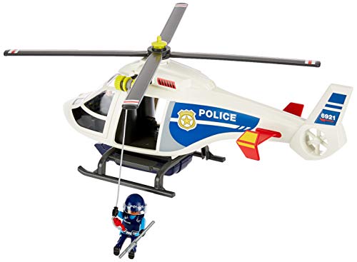 PLAYMOBIL City Action Helicóptero de Policía con Luces LED, a Partir de 4 Años (6921) + - Hidroavión de Policía Juguete, Multicolor (geobra Brandstätter 9436)