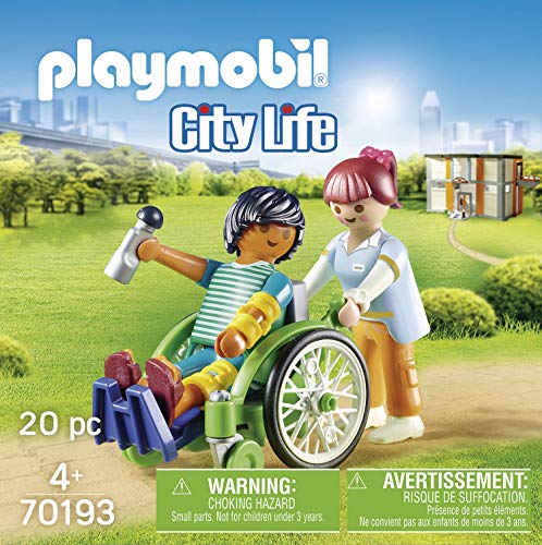 PLAYMOBIL City Life 70193 Paciente en Silla de Ruedas, A Partir de 4 años